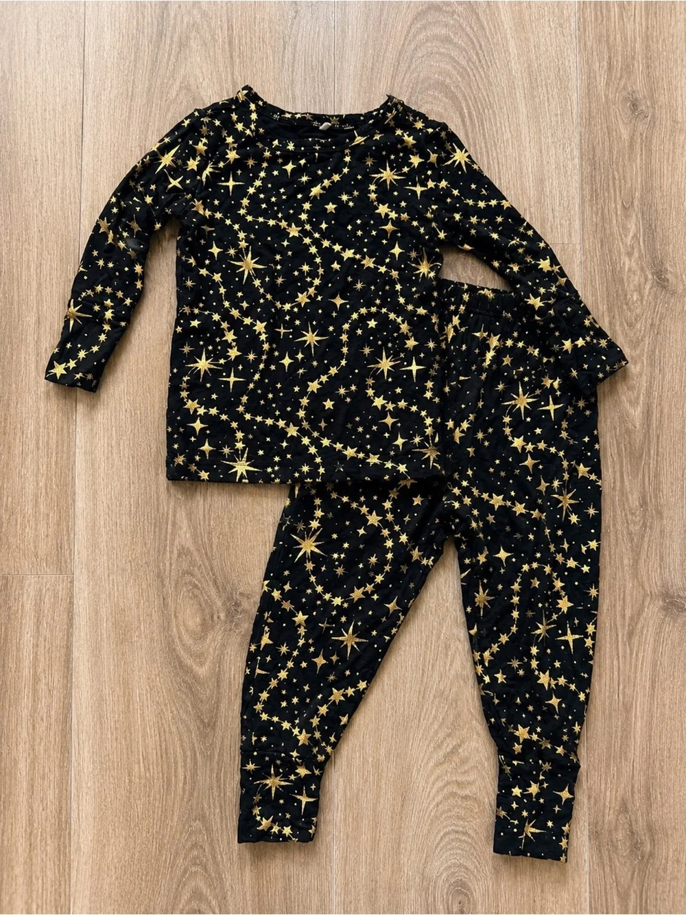 Posh Peanut Black Gold Celestial Stars Pajama Set 12-18M